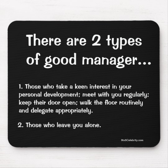 Funny Manager Quotes
 2 Types of Good Manager Funny Management Quote Mouse Pad