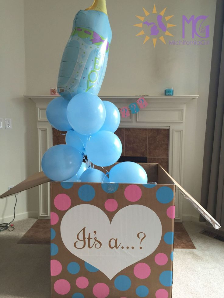 Gender Party Ideas
 gender reveal box with balloons …