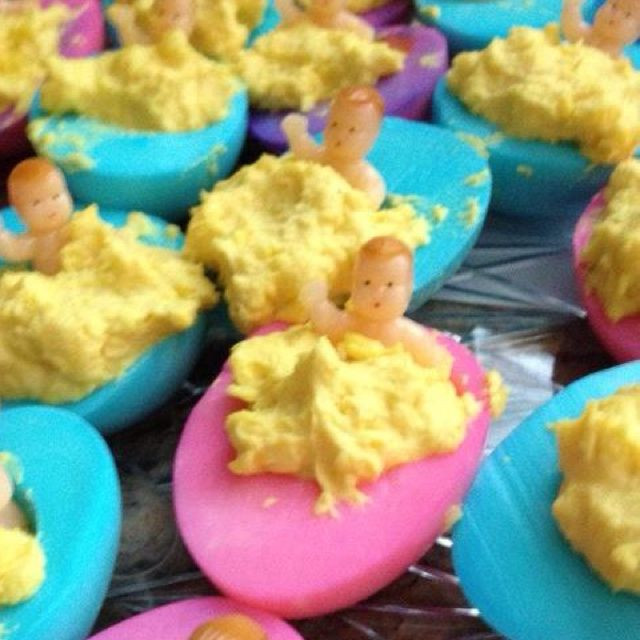 Gender Reveal Party Food Ideas During Pregnancy
 Gender Reveal party ideas Deviled Eggs creative