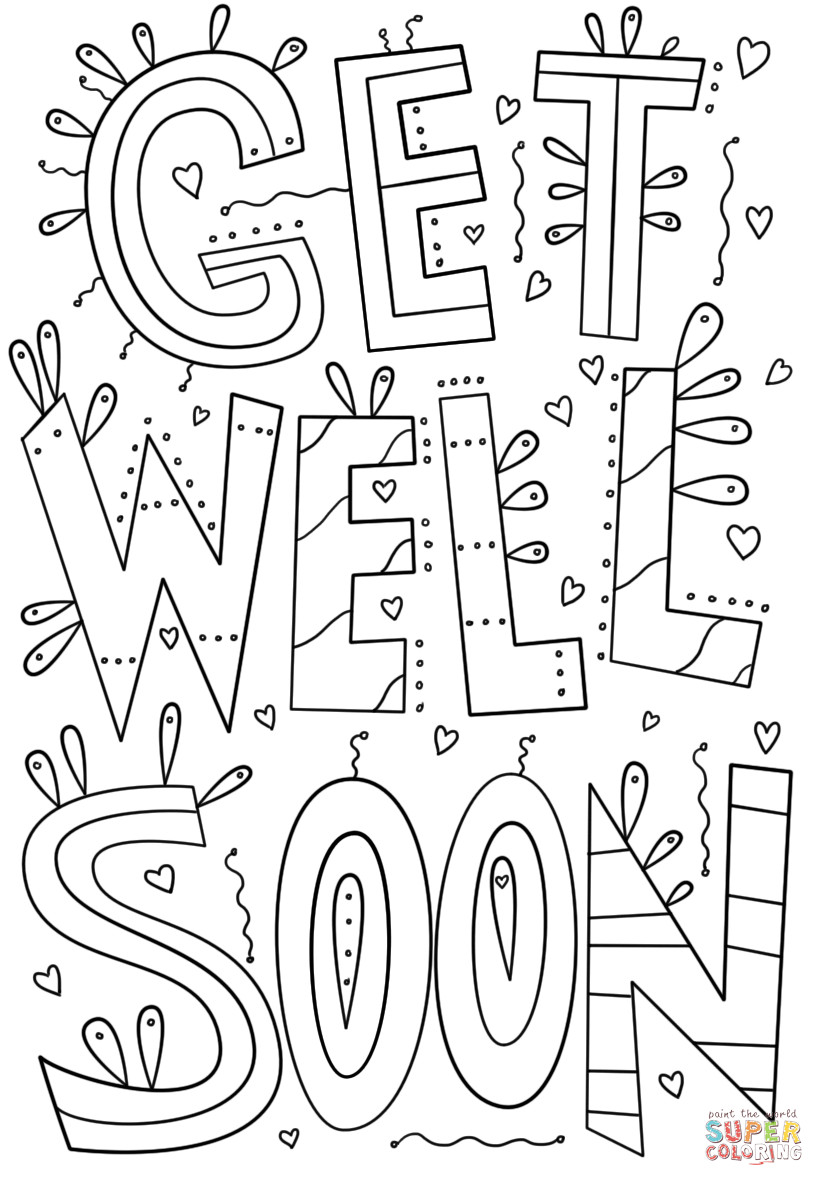 Get Well Soon Coloring Pages
 Get Well Soon Doodle coloring page