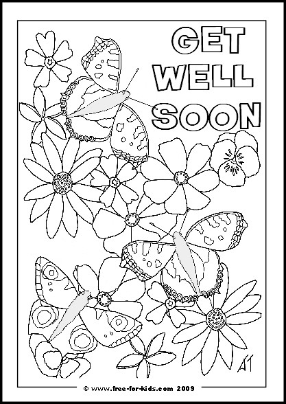 Get Well Soon Coloring Pages
 Printable Get Well Soon Colouring Pages