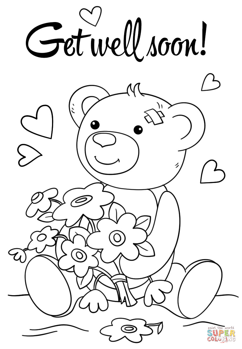 Get Well Soon Coloring Pages
 Cute Get Well Soon coloring page
