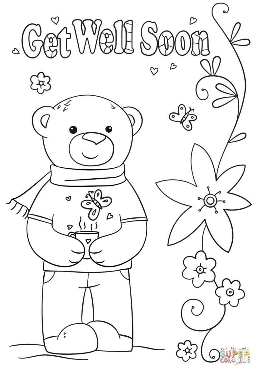 Get Well Soon Coloring Pages
 Funny Get Well Soon coloring page