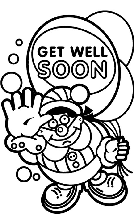 Get Well Soon Coloring Pages
 Get Well Soon Balloon Coloring Page