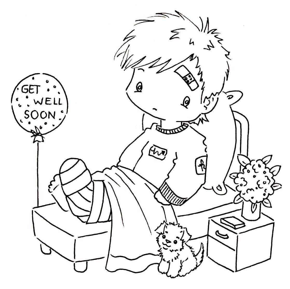 Get Well Soon Coloring Pages
 Men and boys digi stamps on Pinterest