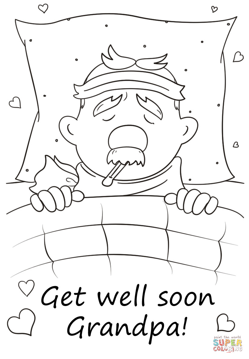 Get Well Soon Coloring Pages
 Get Well Soon Grandpa coloring page