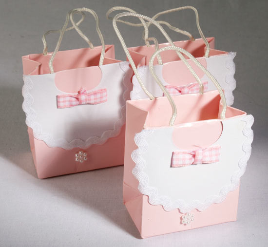 Gift Bag Ideas For Baby Shower
 Pink Bib Baby Shower Favor Bags Bags Basic Craft