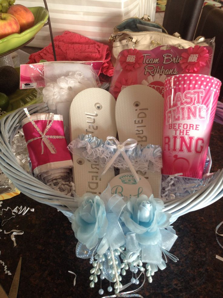 Gift Basket Ideas For Bridal Shower
 Cute t for bridal shower Gift basket for bride
