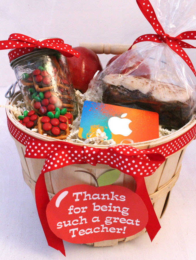 Gift Basket Ideas For Teachers
 Apples for the Teacher Gift Basket Two Sisters