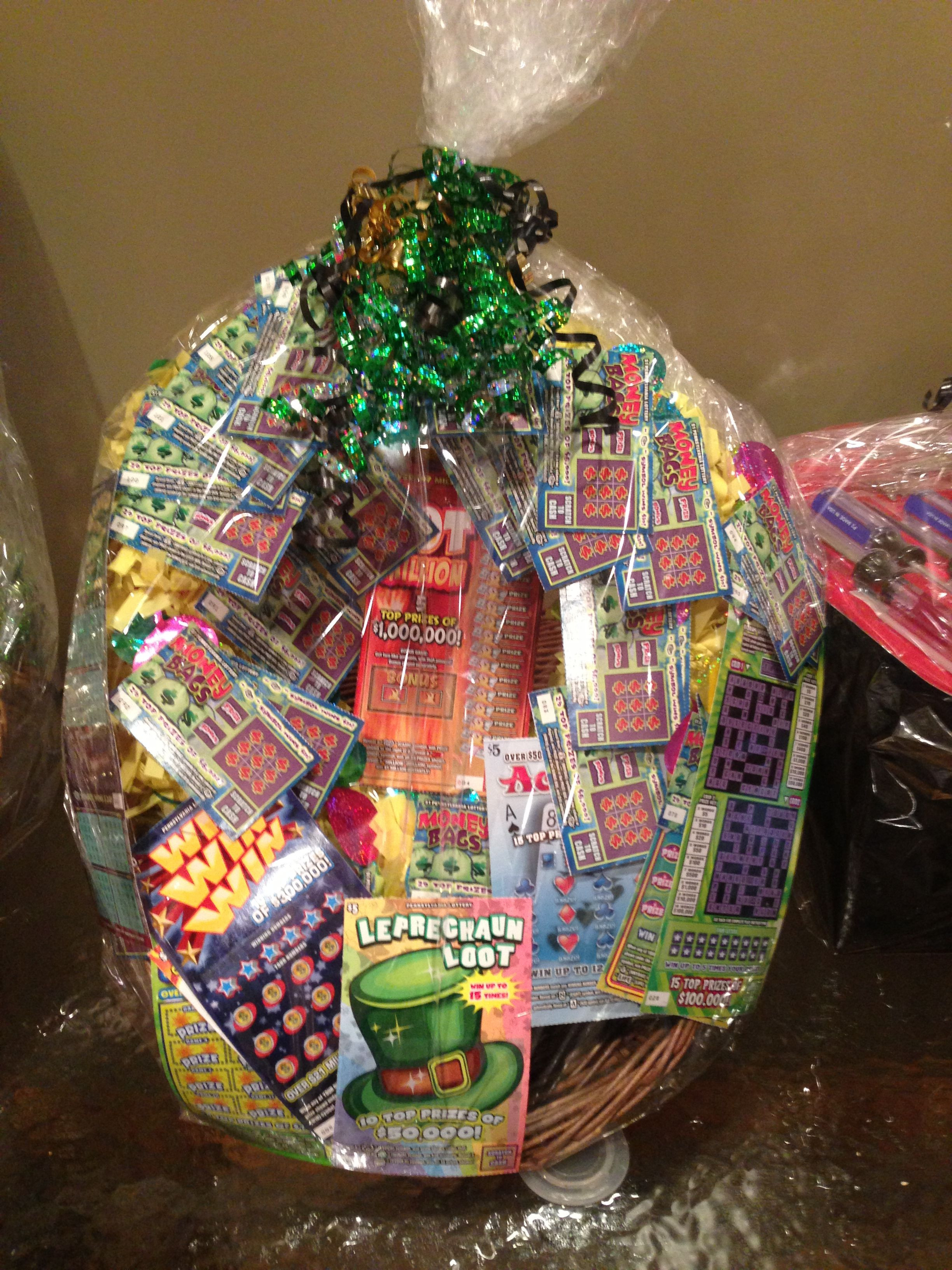 Gift Basket Raffle Ideas
 Lottery basket Baskets of cheer Pinterest
