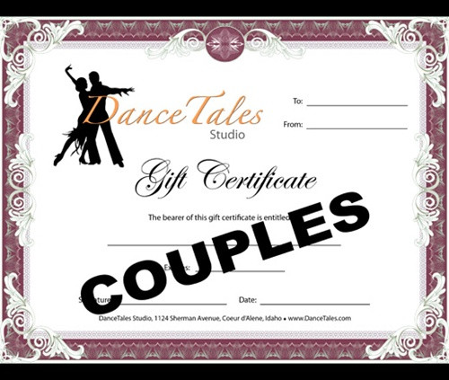 Gift Certificate Ideas For Couples
 GIVE THE GIFT OF DANCE WITH OUR GIFT CERTIFICATE FOR COUPLES
