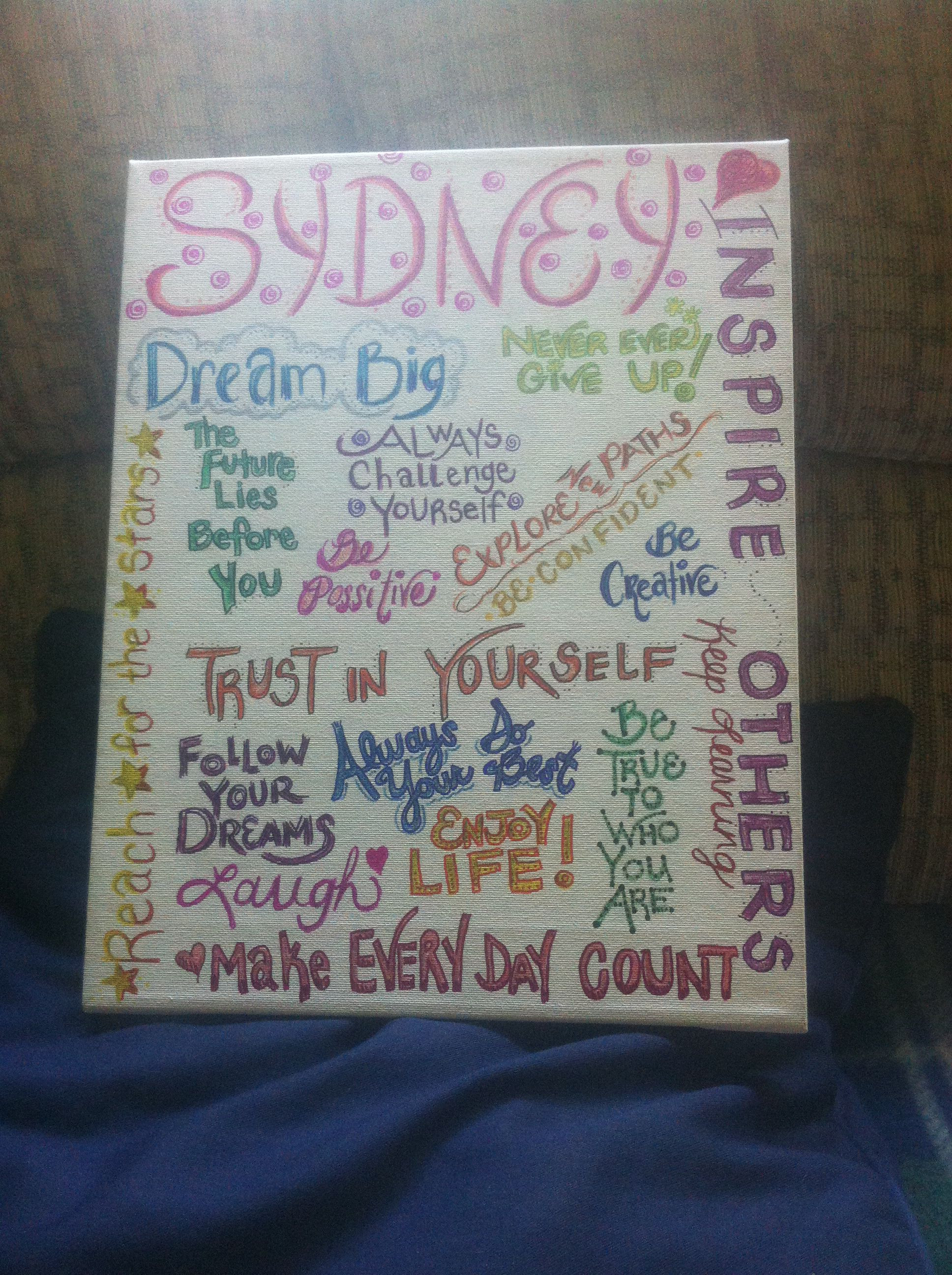 Gift Ideas For 8Th Grade Graduation
 Inspirational canvas I made for my neices 8th grade