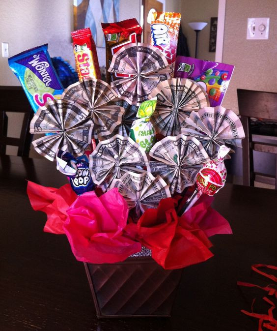 Gift Ideas For 8Th Grade Graduation
 Money candy bouquet I made this for my niece as a t