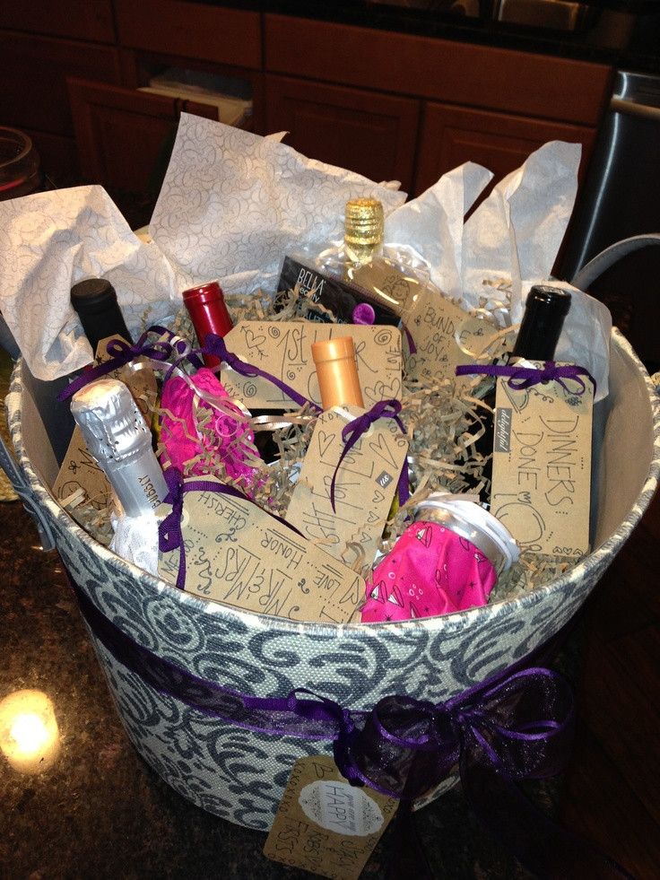 Gift Ideas For Bachelorette Party For Bride
 Bachelorette Party Gift Basket of "Firsts"