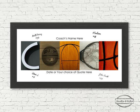 Gift Ideas For Basketball Coach
 Basketball Coach Team Signature Sign Basketball by