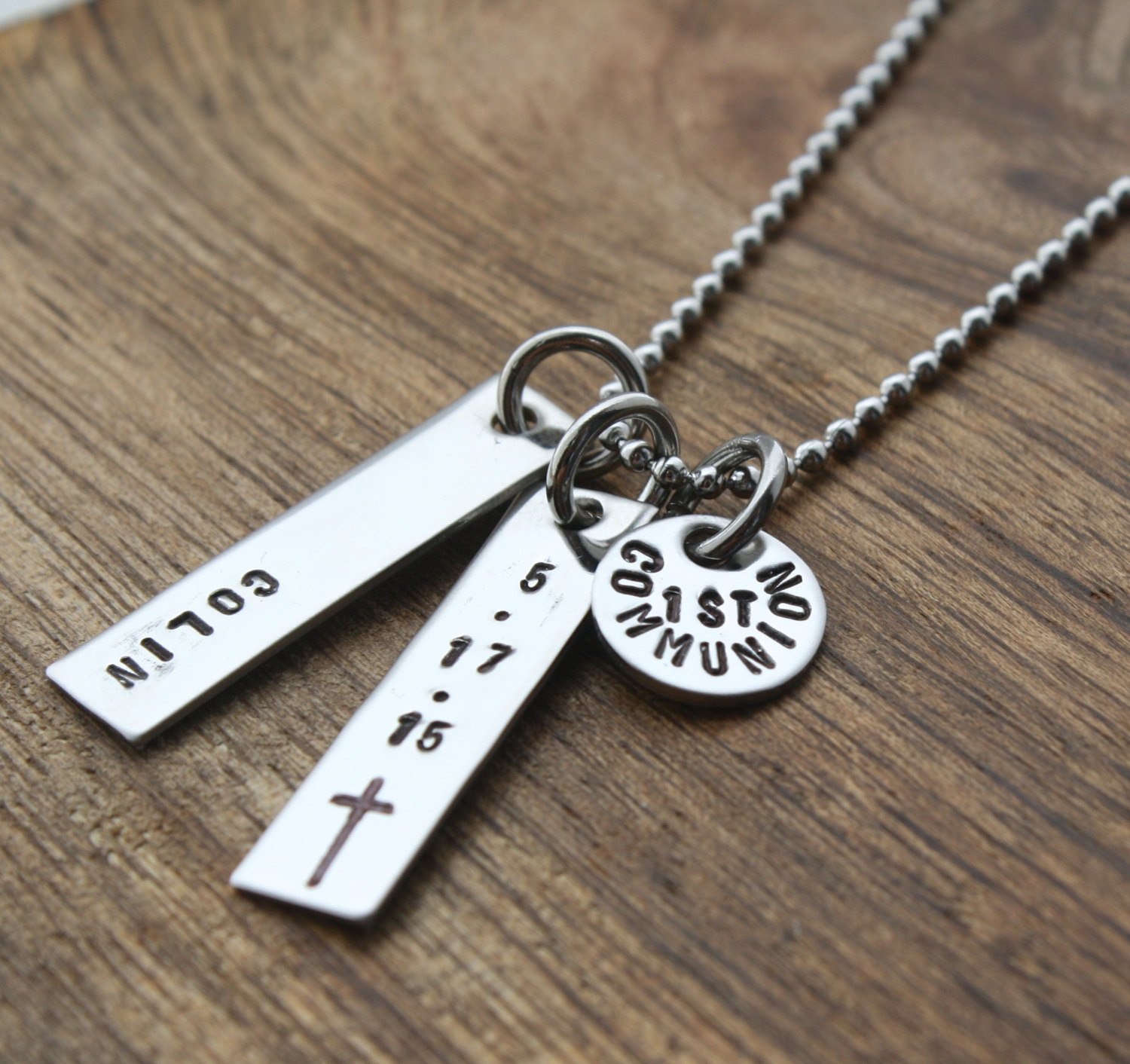 Gift Ideas For Boys 1St Communion
 Boys First munion Necklace For Boy by sierrametaldesign