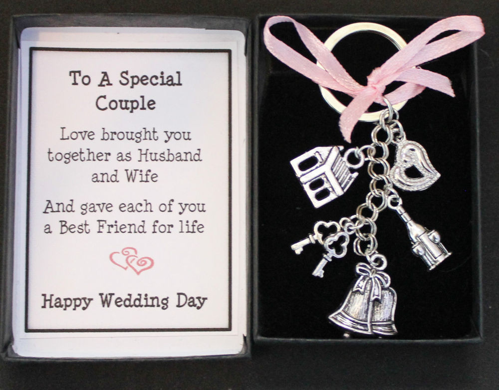 Gift Ideas For Bride On Wedding Day
 WEDDING DAY GIFT KEYRING KEEPSAKE FOR BRIDE AND GROOM