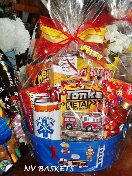 Gift Ideas For Firefighter Graduation
 Firefighter Mug included and Fire Hydrant hot sauce basket