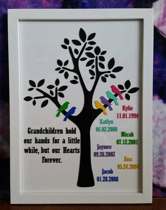 Gift Ideas For Grandmothers
 Grandparent Family Tree Frame 6 Grandchildren Custom Frame