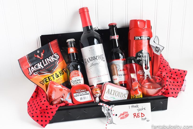 Gift Ideas For Him On Valentine'S Day
 Gift Idea for Him "I Think You re Red Hot" Gift Basket