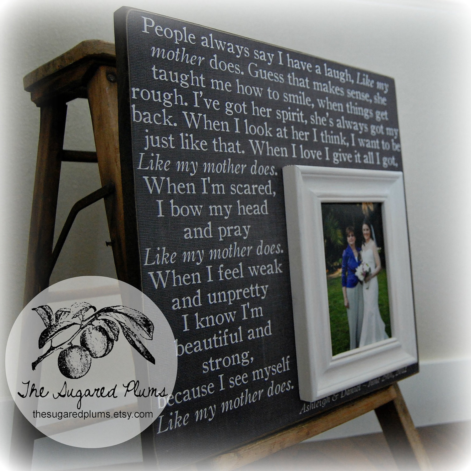 Gift Ideas For Mother Of The Bride
 Mother The Bride Gift Personalized Picture Frame Wedding