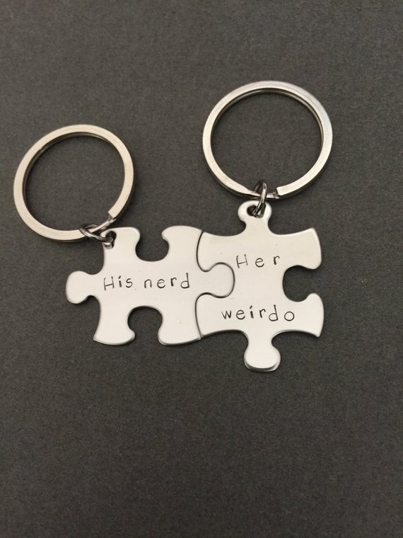 Gift Ideas For Nerdy Girlfriend
 His Nerd Her Weirdo keychains Geek Gift by customhemptreasures