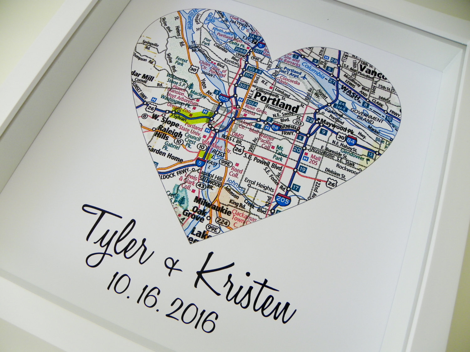Gift Ideas For Newly Married Couple
 Map Heart Art Shadow Box Frame Heart Map Print Shadow Box