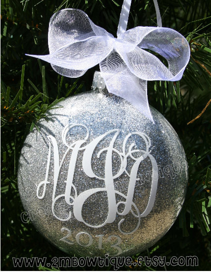 Gift Ideas For Newly Married Couple
 Gift Idea for Newly Married Couple Monogrammed Glitter
