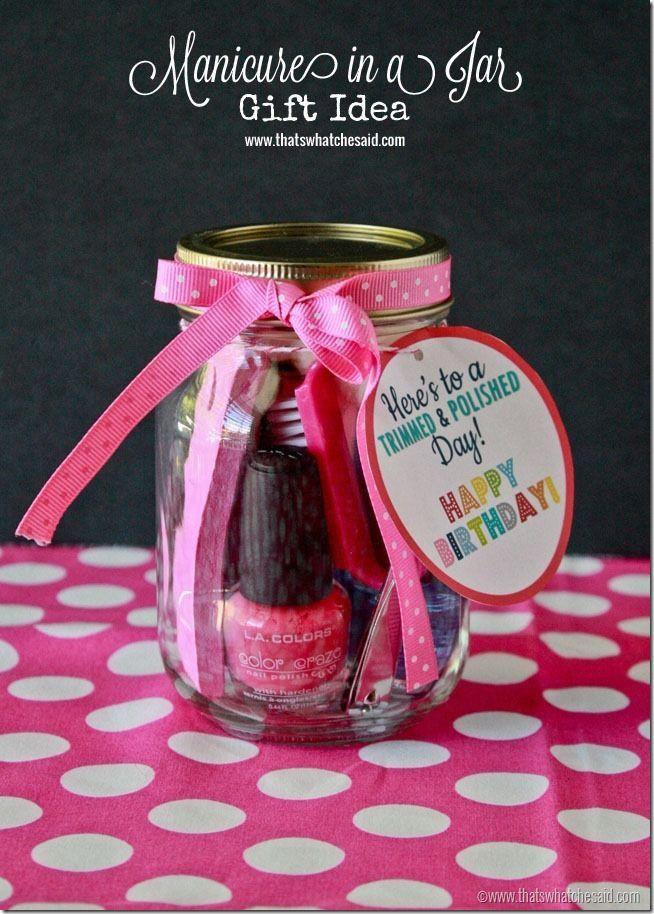 Gift Ideas For Sister Birthday
 Manicure in a Jar Gift Idea Printable
