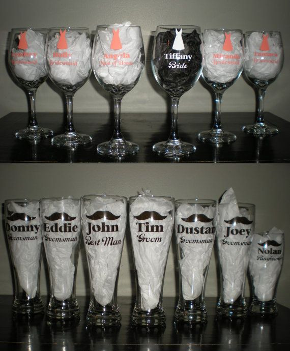 Gift Ideas For Wedding Party
 Wedding Party Wine Beer Glasses Set Bridal Gift