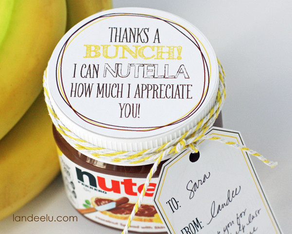 Gift Ideas To Say Thank You
 Easy Thank You Gift Idea Bananas and Nutella