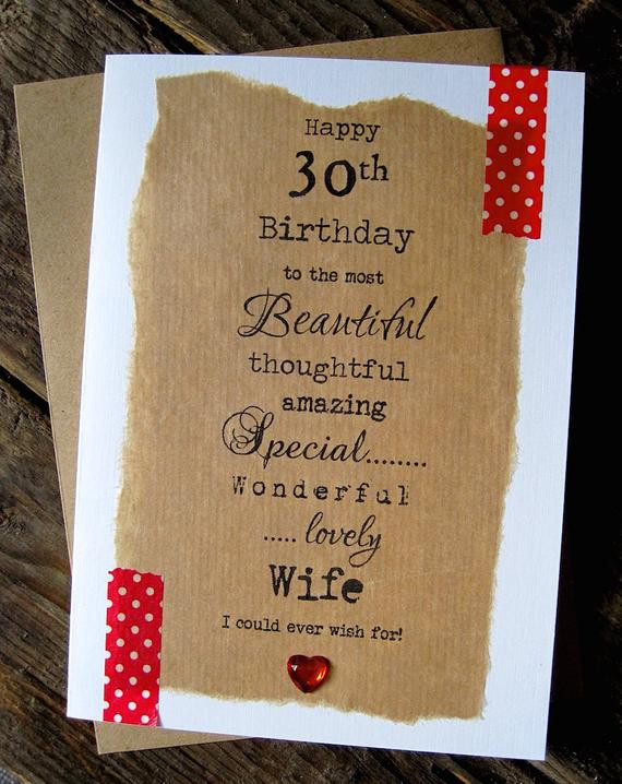 Gifts For Wife 30Th Birthday
 r 30th 40th 50th Birthday Card WIFE beautiful