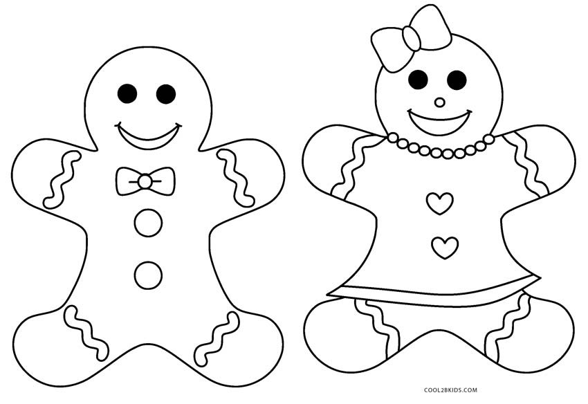 Gingerbread Boy And Girl Coloring Pages
 Free Printable Gingerbread Man Coloring Pages For Kids