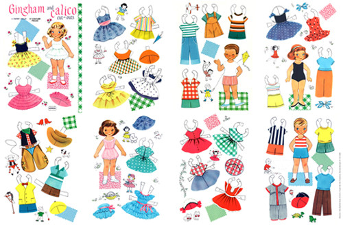 Gingham Girls Coloring Book
 Paper Dolls Vintage Paper Dolls Celebrity Paper Dolls