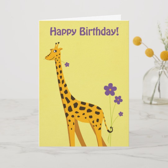 Giraffe Birthday Card
 Funny Giraffe Birthday Card