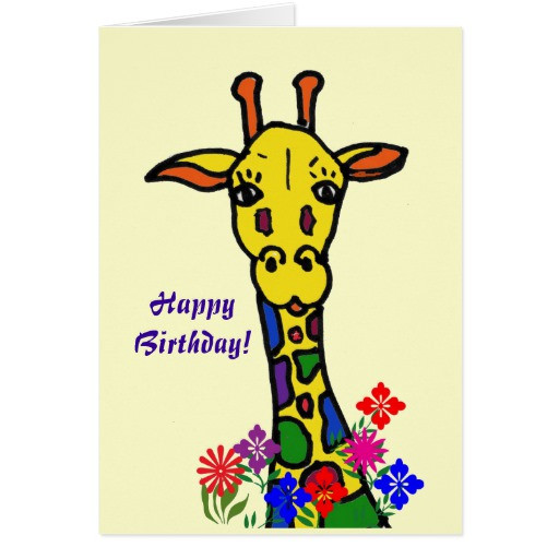 Giraffe Birthday Card
 CG Happy Birthday Giraffe Greeting Card