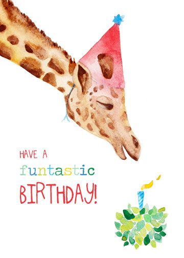 Giraffe Birthday Card
 Greeting Cards Birthday Cards Felicity French Illustration