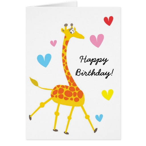 Giraffe Birthday Card
 Cute Giraffe Birthday Card