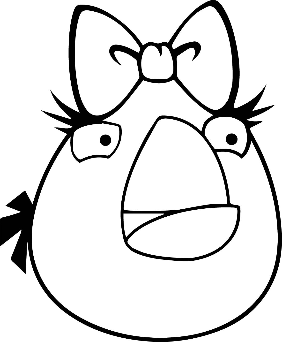 Girl Angry Birds Coloring Pages
 Angry Bird Girl White Bird Coloring Page