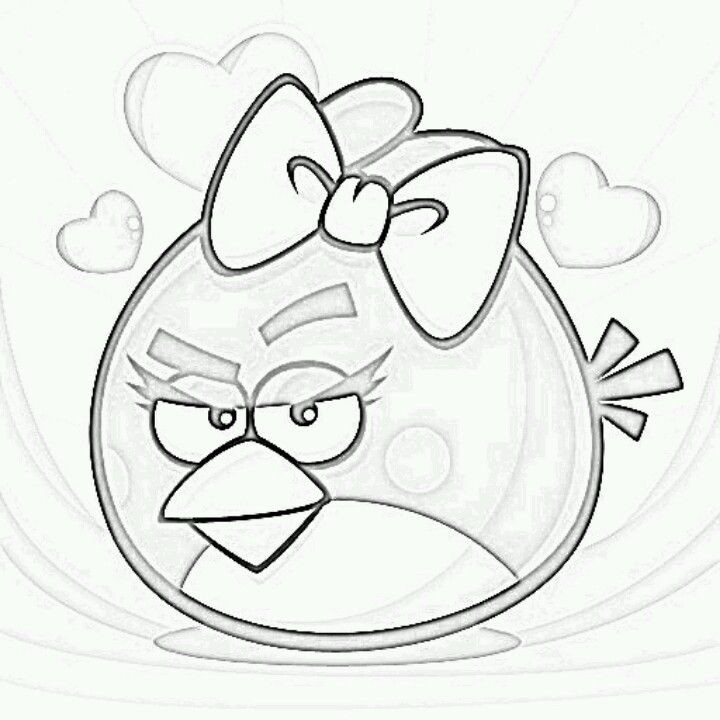 Girl Angry Birds Coloring Pages
 Girl Angry bird coloring sheet