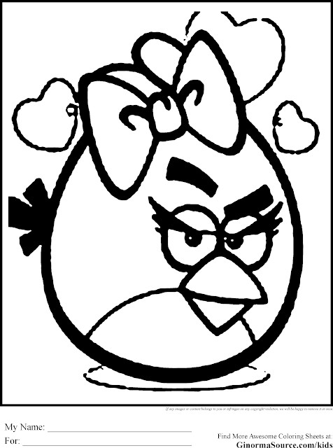 Girl Angry Birds Coloring Pages
 Unique ics Animation most useful angry birds coloring