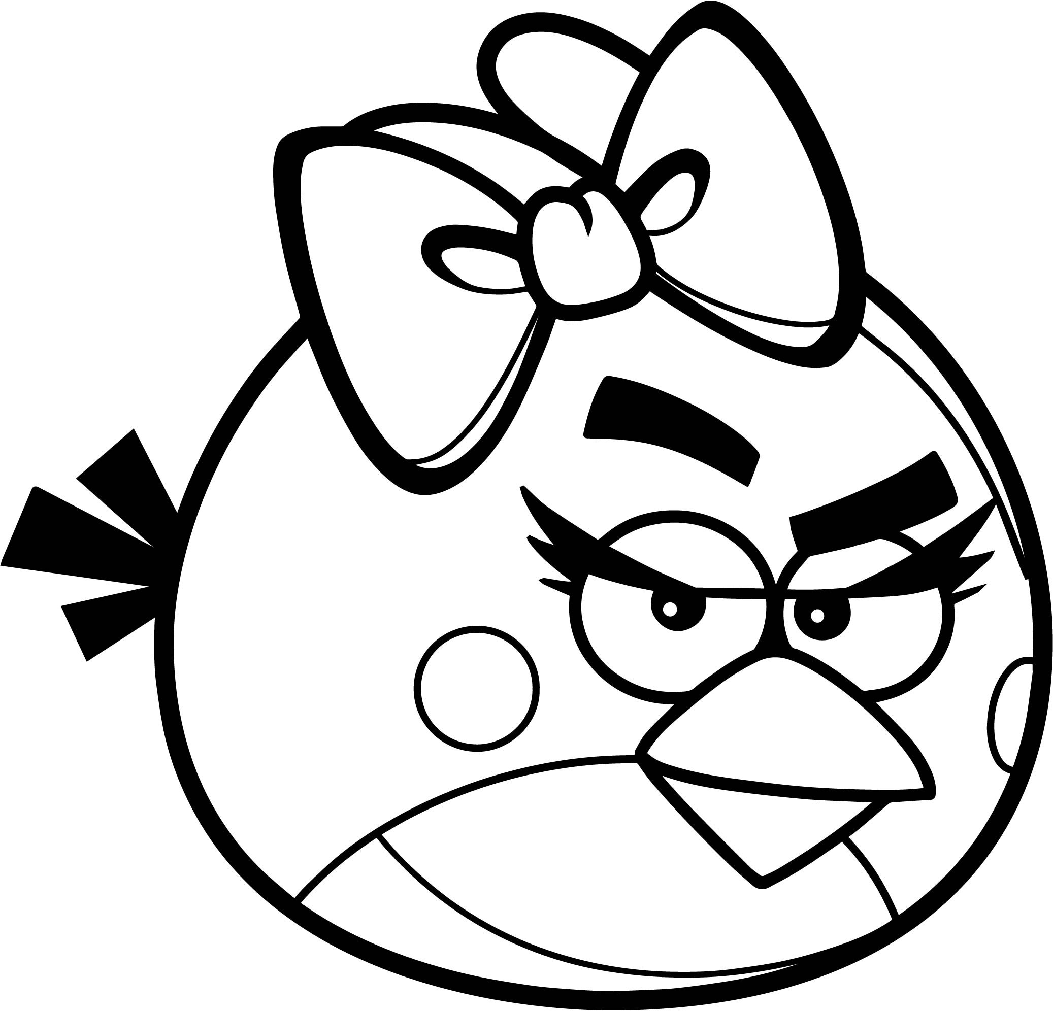 Girl Angry Birds Coloring Pages
 Angry Bird Red Girl Coloring Page