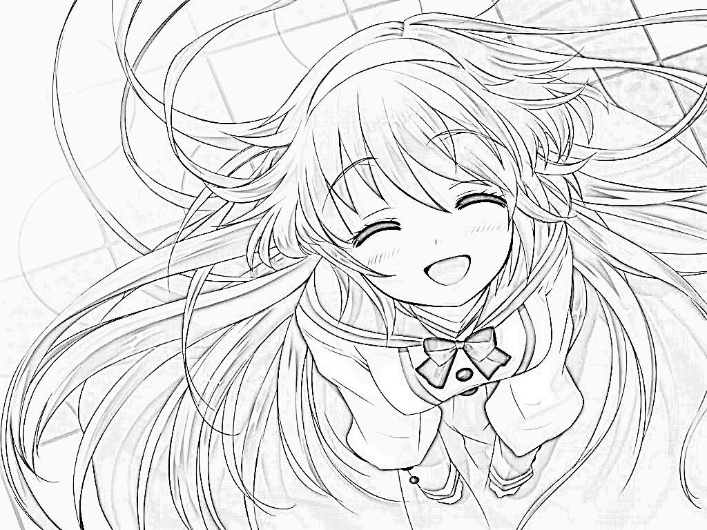 Girl Anime Coloring Pages
 cute anime girl coloring page