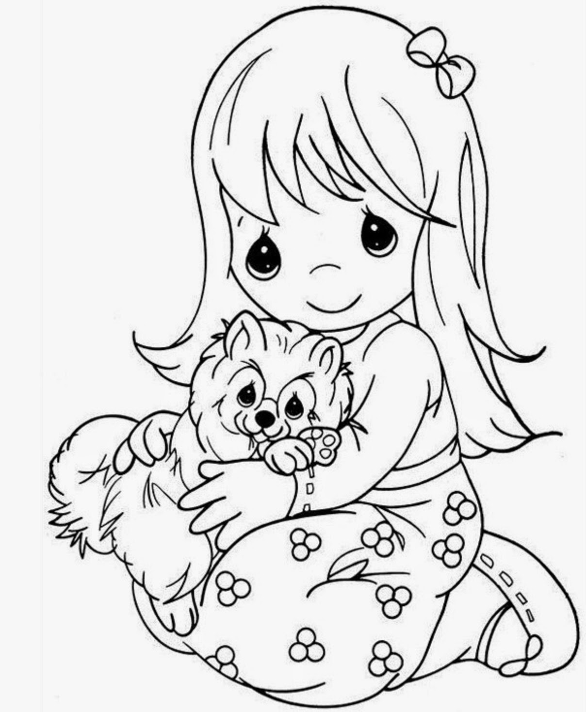 Girl Cartoon Coloring Pages
 colours drawing wallpaper Beautiful Precious Moments Girl