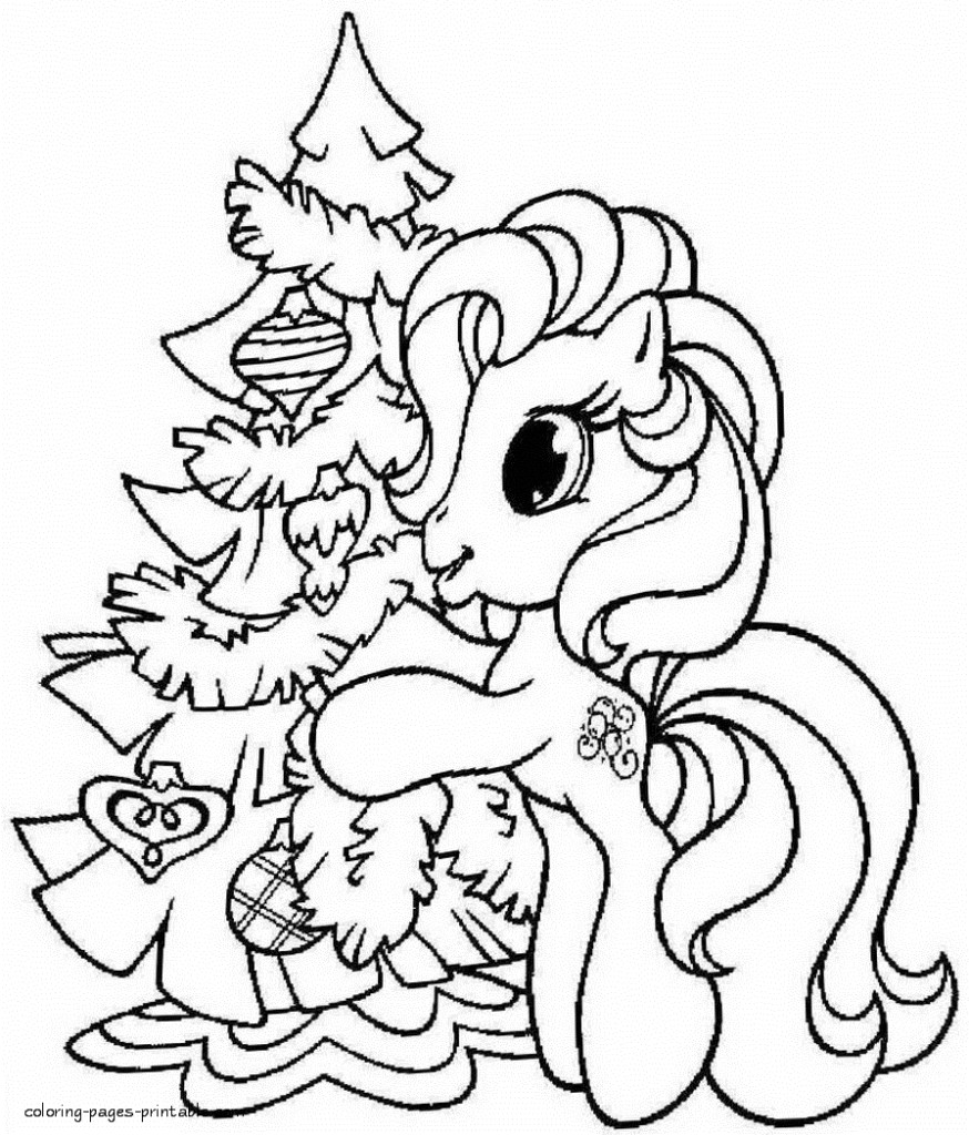 Girl Christmas Coloring Pages
 Coloring Pages My Little Pony Christmas Coloring Pages To