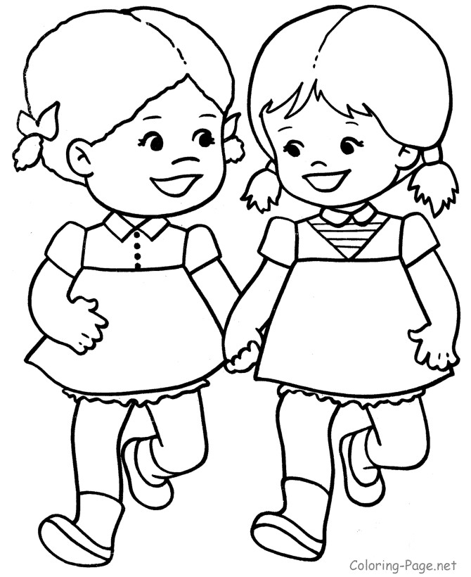 Girl Christmas Coloring Pages
 Cute Little Girls Coloring Pages Coloring Home