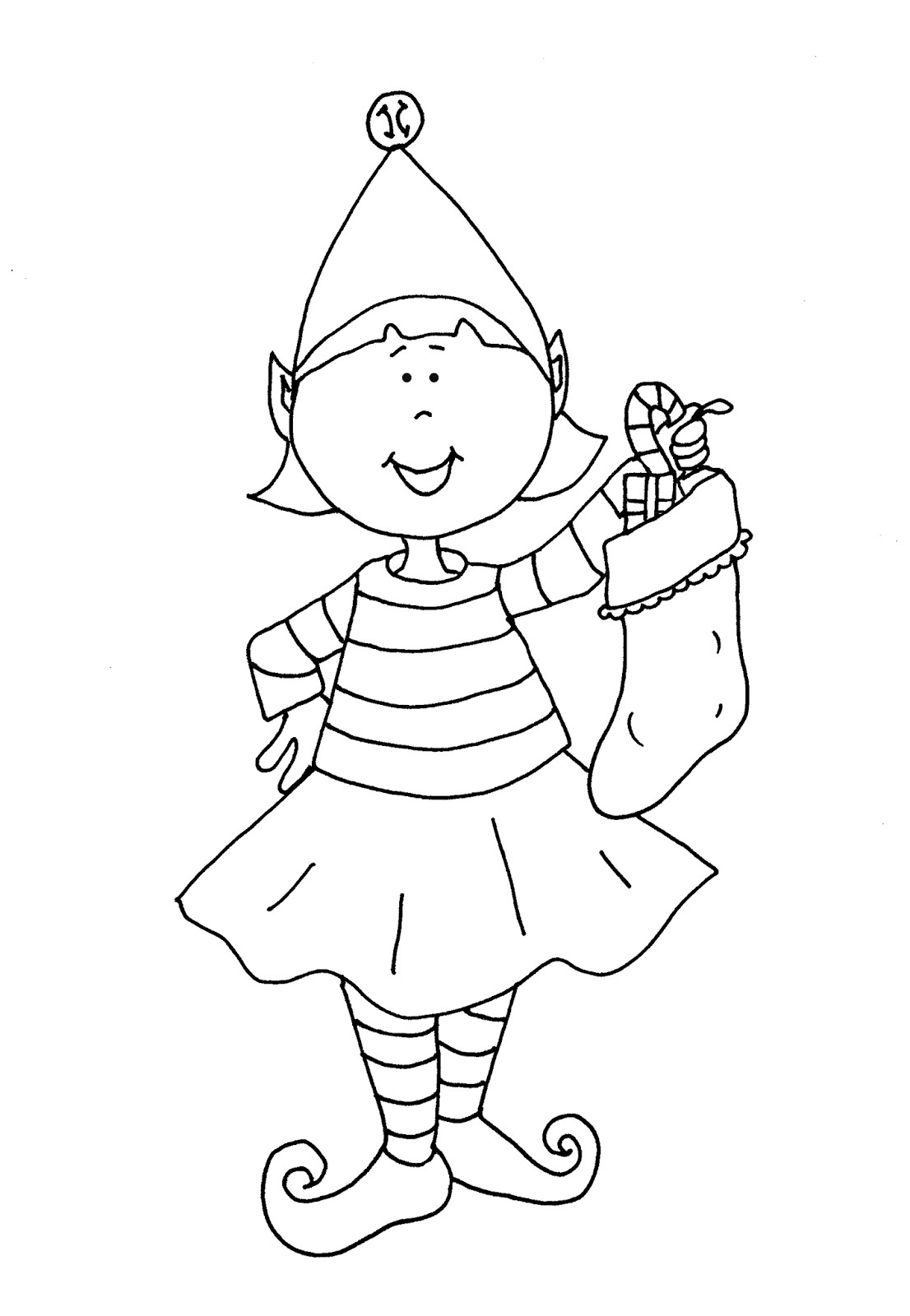 Girl Christmas Coloring Pages
 Free Dearie Dolls Digi Stamps Elf Girl