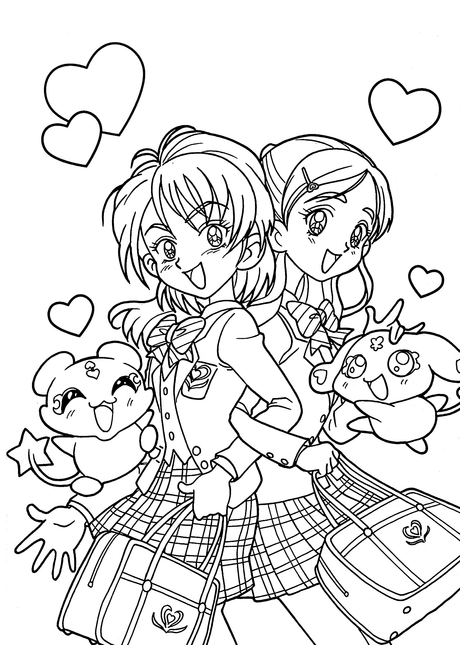 Girl Coloring Sheet
 Anime Girl Coloring Pages coloringsuite