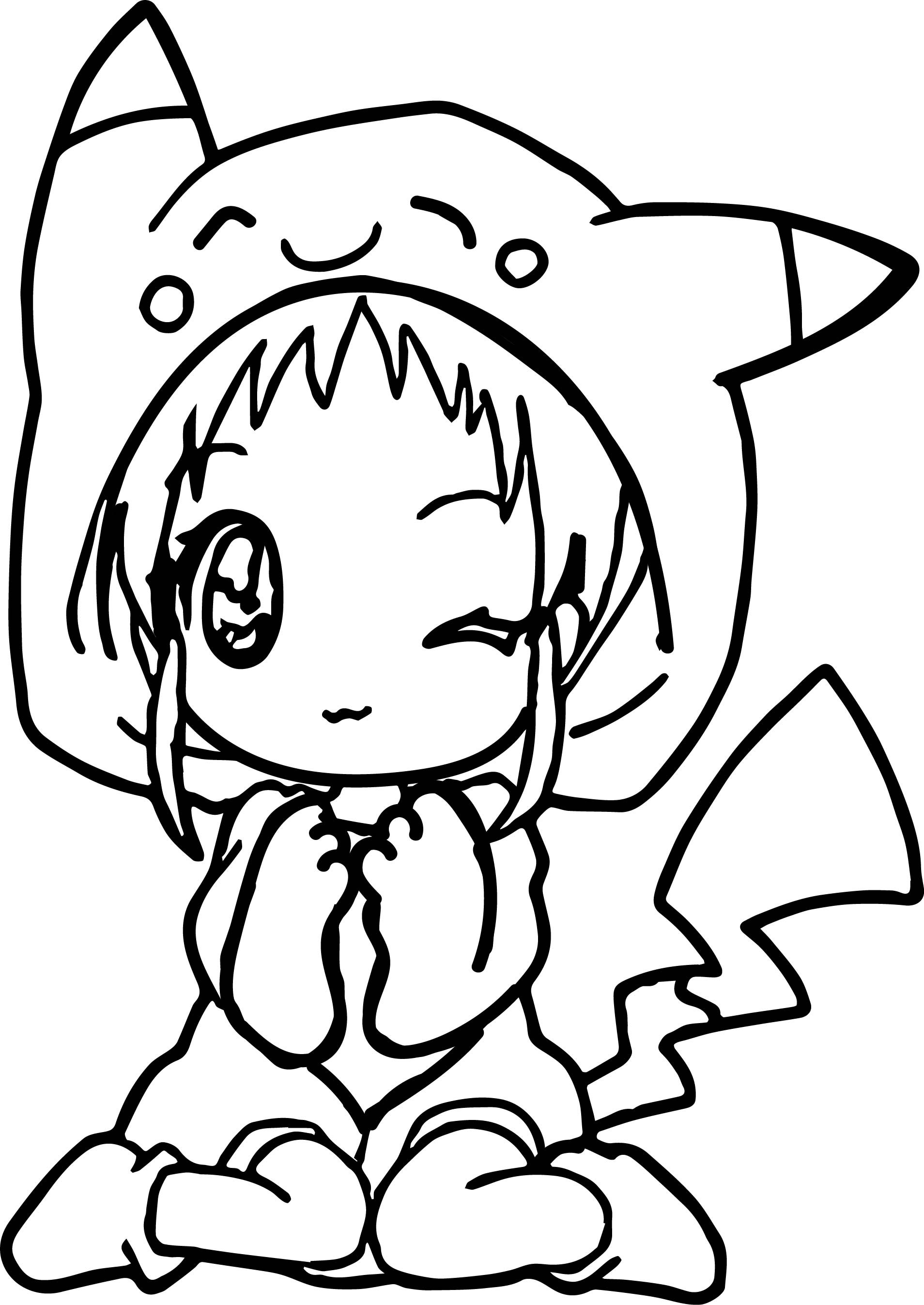 Girl Pikachu Coloring Pages
 Anime Girl Coloring Pages coloringsuite