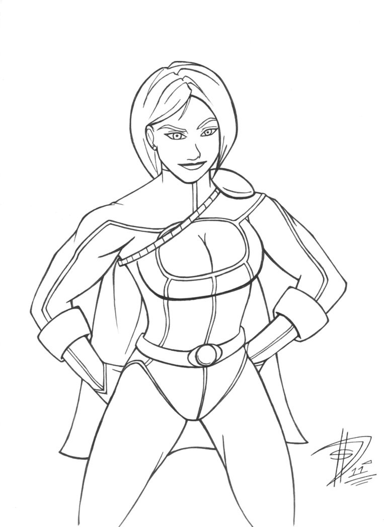 Girl Power Coloring Pages
 Power Girl Lines by Dekamaster on DeviantArt
